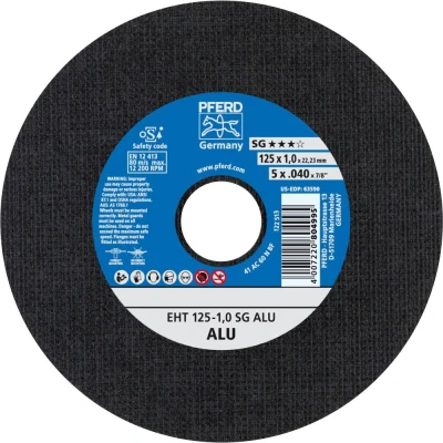Afbeelding van PFERD SG ALU 61341115 Doorslijpschijf recht 125 mm 25 stuk(s) Aluminium, Non ferrometaal