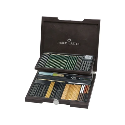 Afbeelding van Faber Castell Pitt Monochromos Artist set houten koffer 86 delig FC 112971