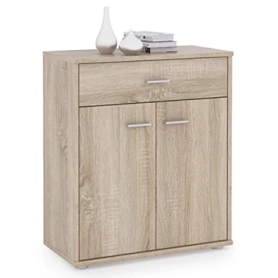 Afbeelding van Commode buffetkast Tommy Sonoma eiken, dressoir met 1 lade en 2 deuren