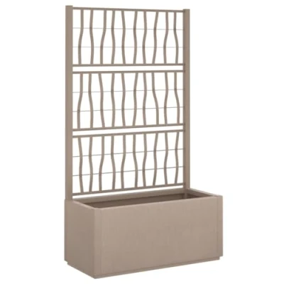 Afbeelding van Plantenbak met latwerk 80x36x140 cm polypropeen lichtbruin