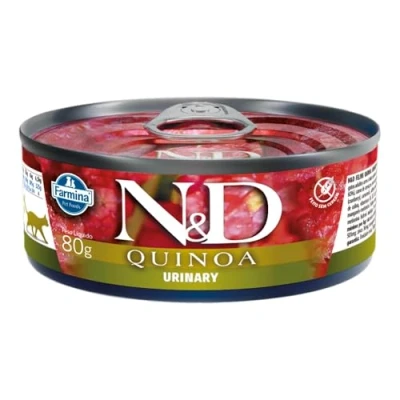 Afbeelding van N&amp;D Quinoa natvoeding voor de kat Urinary Eend 80 gr. per 24 stuks