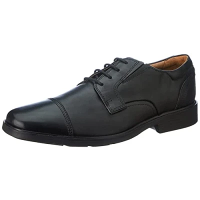 Afbeelding van Clarks Heren Clarkslite Cap Oxford, Black Leather, 44,5 EU