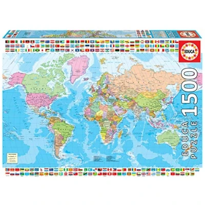 Afbeelding van Puzzel Educa World Map 1500 pcs