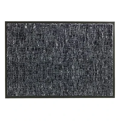 Afbeelding van slijtvaste deurmat Miami getufte 50x70 cm in grijs raster afwasbare