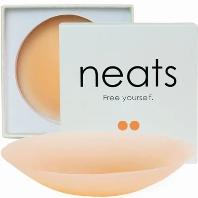 Afbeelding van NEATS Tepelhoezen voor dames, herbruikbare en hypoallergene siliconen pasteitjes champagne (maat 2), Champagne, Size 2 (Fits D+ Cups)