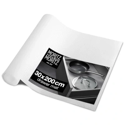 Afbeelding van Moritz &amp; Transparante lademat 30 cm breed antislipmat laden x 200 als lade inleg keuken of kastfolie incl. 10 bordstickers