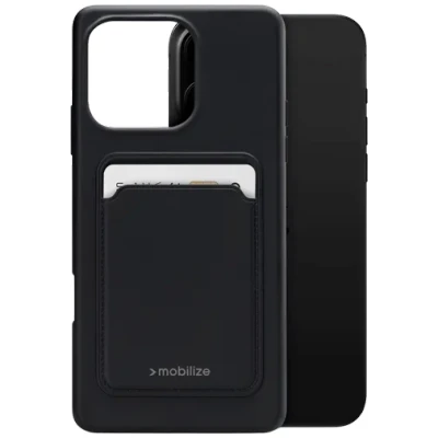 Afbeelding van Mobilize Rubber Gelly Card Case Apple iPhone 16 Pro Max Matt Black