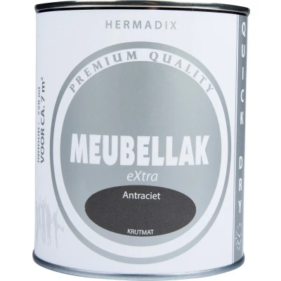 Afbeelding van Hermadix Meubellak Extra Antraciet Krijtmat Matte verf voor hout binnen (waterbasis)