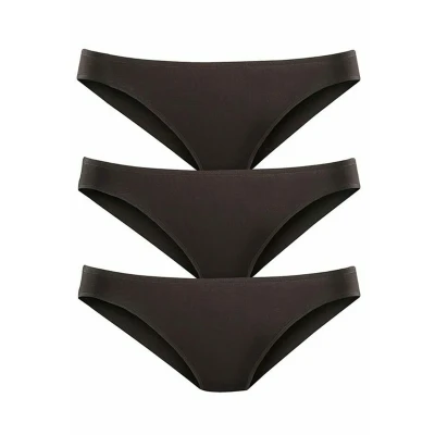 Afbeelding van Lascana 3 PACK Slip, Dames, Maat: 40/42, Schwarz
