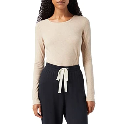 Afbeelding van Amazon Essentials Women&#039;s T shirt met lange mouwen en ronde hals in klassieke pasvorm (verkrijgbaar grote maten), Bruin, S