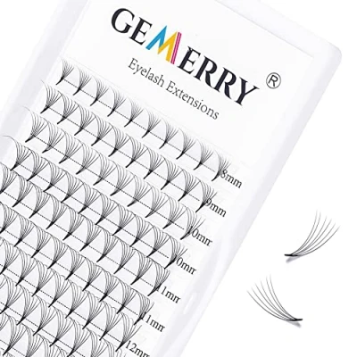 Afbeelding van 6D Pre made Fans Volume Lashes Wimperextensions Dikte 0,07mm C Krul Lengte 8 14mm mix Tray Premade Lash Extensions van GEMERRY (6D 0.07 curl 14mm)