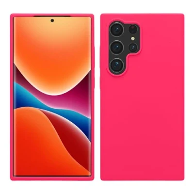 Afbeelding van kwmobile telefoonhoesje compatibel met Samsung Galaxy S24 Ultra hoesje Zachte case voor smartphone Back cover in neon roze