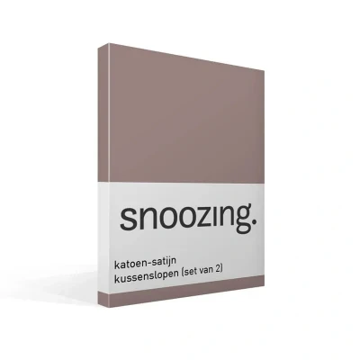 Afbeelding van Snoozing Katoen satijn Kussenslopen Set van 2 40x60 cm Taupe