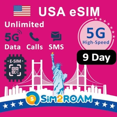 Afbeelding van Amerikaanse prepaid eSIM kaartOnbeperkte 5G/4G internetdata in de VS (inclusief Hawaii)+low speed data Canada en MexicoOnbeperkt bellen sms&#039;en tussen US, Mexicor(9 dagen)