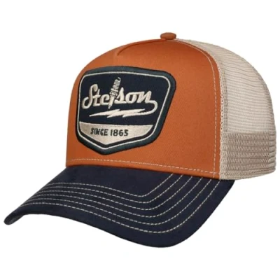 Afbeelding van Stetson Spark Plug Trucker Pet Heren truckercap baseballpet mesh cap Snapback met klep voor Lente/Zomer One Size Small donkerblauw