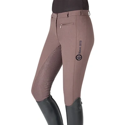 Afbeelding van PFIFF 102235 dames rijbroek Yasmin met siliconen grip trim, bruin 46