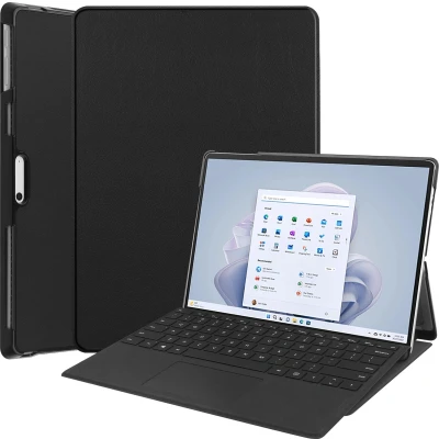 Afbeelding van Case2go Hoes geschikt voor Microsoft Surface Pro 11 13 inch Cover Book Case met Stand Functie Zwart