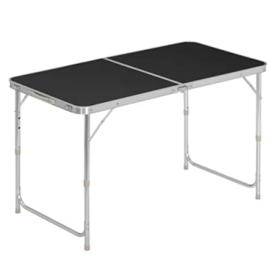 Afbeelding van WOLTU 1 Picknicktafel inklapbaar in MDF en aluminium,campingtafel hoogte verstelbaar,Zwart CPT8122sz