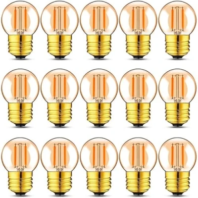 Afbeelding van E27 LED Vintage Gloeilamp Genixgreen G40 1W Filament Lamp Vervangt 10 Watt Edison 2200K voor Kroonluchters, Niet dimbaar, 15 stuks
