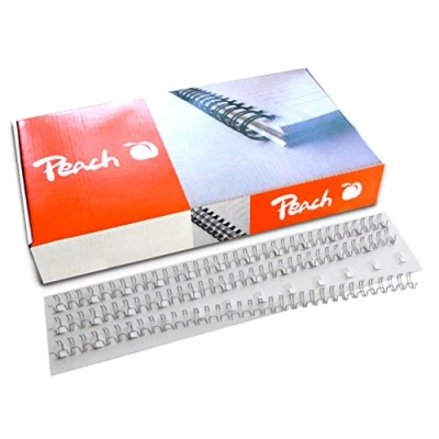 Afbeelding van Peach PW095 01 Draadbinderrug DIN A4, 10 mm, 75 vellen, 100 stuks, zilver