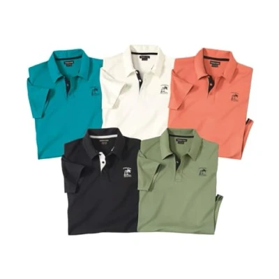 Afbeelding van ATLAS FOR MEN Set van 5 polo’s Pacific Island XL