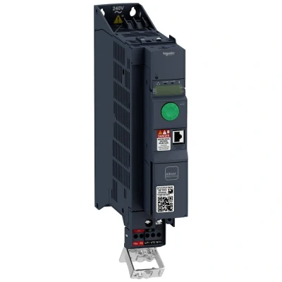 Afbeelding van Schneider electric altivar frequentieregelaar 200 240v 50 60 hz 599hz 11a 2 2kw ip20 h 325mm b 60mm d 245mm atv320u22m2b