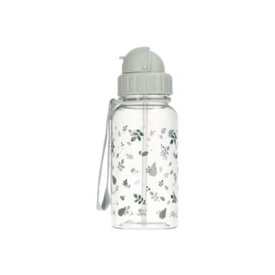 Afbeelding van Tutete Leaves Sage drinkfles voor kinderen met zacht rietje, 500 ml, BPA vrij, vaatwasmachinebestendig, draaggreep en lekvrij, gemakkelijk te openen