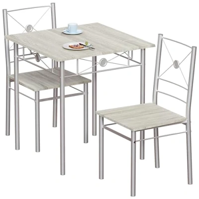 Afbeelding van Vida Designs Roslyn Eettafel en Stoel Set, Keuken Ontbijt Moderne Hedendaagse Meubelset Eik, 2 zitsbank