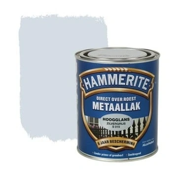 Afbeelding van Hammerite Metaallak Hoogglans Zilvergrijs 0,75 liter