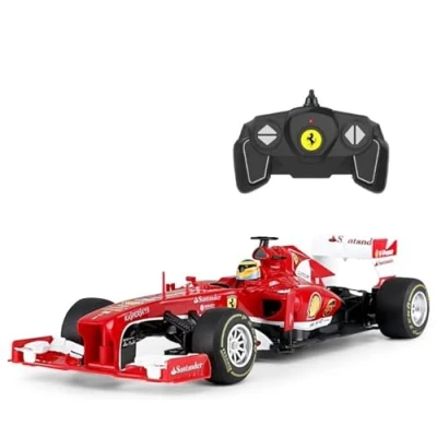Afbeelding van Ferrari rood F138 F1 raceauto met afstandsbediening (schaal 1:18) onder officiële licentie, voor 6 jaar en ouder Coureurs Fernando Alonso + Felipe Massa Drive To Surive