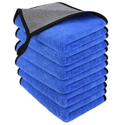 Afbeelding van URAQT Microvezeldoeken, 6 stuks microvezel autoreinigingsdoeken van 500 g/m², multifunctionele pluisvrije poetsdoeken, super absorberende handdoek voor huishouden, keuken en ramen, 30 x 40 cm