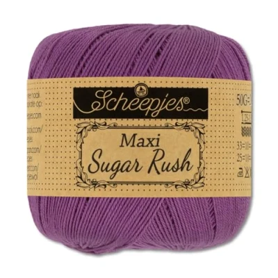 Afbeelding van Frida&#039;s Wollhaus Scheepjes Maxi Sugar Rush 50 g, haakgaren, filethaken katoen, 87 kleuren (282 ultraviolet)