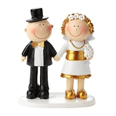 Afbeelding van Bruiloft Decoratie Gouden Jubileum Paar 50 Jaar Taartdecoratie Taart Topper