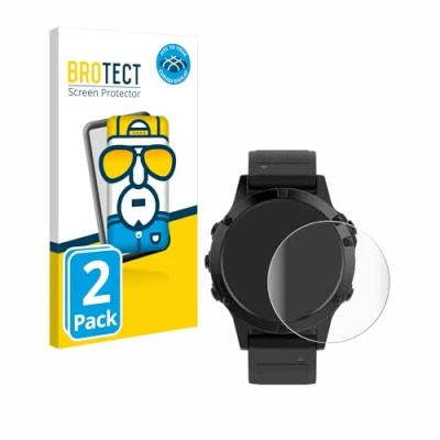Afbeelding van BROTECT Screenprotector voor Garmin fenix 5 (47 mm) / Plus Folie Beschermfolie transparant volledig dekking (2 Stuks)