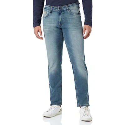Afbeelding van camel active Jeans heren slim fit Hose Madison,Mittelblau (Mid Greencast),33W / 32L