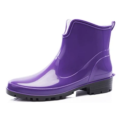 Afbeelding van Ladeheid LA LMG 930 Elke Dames Regenlaarzen Rubber Enkelhoogte PVC Waterdicht Violet 39