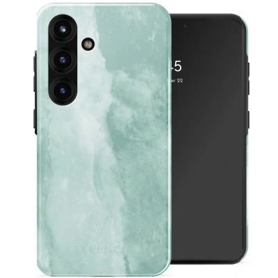 Afbeelding van Selencia Hoesje Geschikt voor Samsung Galaxy S25 Vivid Backcover Marble Grayed Jade