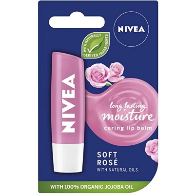 Afbeelding van Nivea Verzorgende Lippenbalsem Soft Rose 5,5 ml