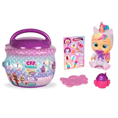 Afbeelding van Cry Babies Magic Tears Fantasy Fopspeen thuis, mini verzamelpop met echte kullertranen en accessoires, cadeau, speelgoed voor meisjes jongens, pop vanaf 3 jaar