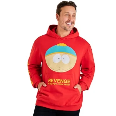 Afbeelding van South Park Hoodie voor heren, comfortabel, stijlvol sweatshirt met capuchon grappige cadeaus hem, Rood, S