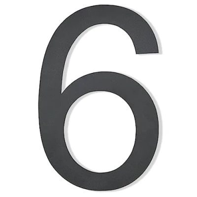 Afbeelding van Hopelit Huisnummer, huisnummer antraciet RAL 7016 antracietgrijs fijne structuur gepoedercoat, roestvrij staal, huisnummers hoogte 20 cm lettertype Arial cijfer 6/9