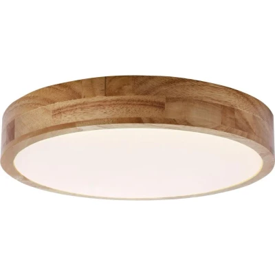 Afbeelding van Leen Bakker Brilliant Plafondlamp Slimline LED Houtlook 49cm Plafondlampen Bruin Hout