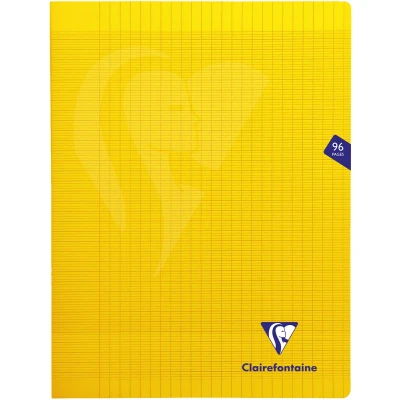 Afbeelding van Clairefontaine 343361C Mimesys Geel Geniet schrift 24x32 cm 96 Grote ruiten pagina&#039;s 90 g wit papier Polypropyleen kaft