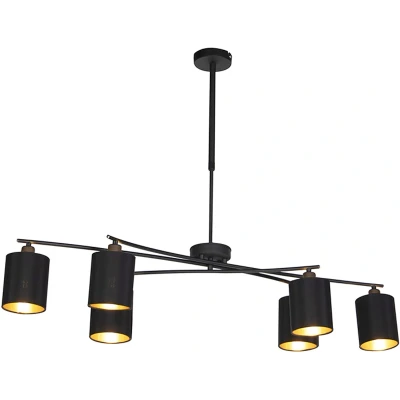 Afbeelding van QAZQA Moderne hanglamp zwart verstelbaar 6 lichts Lofty