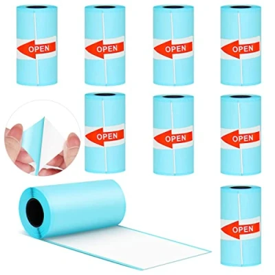 Afbeelding van stickers voor thermische printer, zelfklevend, 9 rollen met van thermisch papier PeriPage P1 mini PAPERANG P1/P2 fotoprinter, afmetingen rol 57 x 30 mm