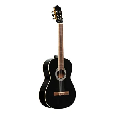 Afbeelding van Stagg SCL60 BLK 4/4 zwarte klassieke gitaar met sparren bovenblad en degelijke afwerking