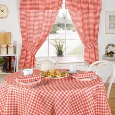 Afbeelding van Emma Barclay Molly Gingham tafelkleed in rood 63&quot; (160cm) Rond