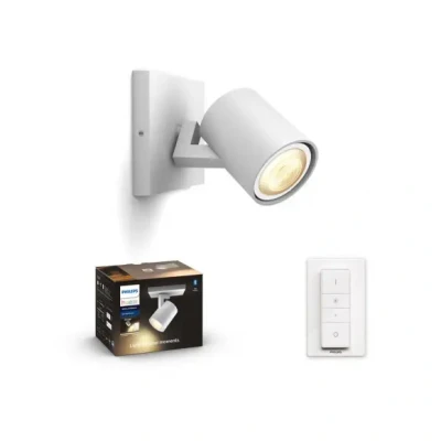 Afbeelding van Philips Hue Runner opbouwspot warm tot koelwit licht 1 spot wit dimmer switch GU10