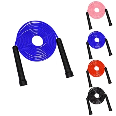 Afbeelding van springtouw volwassen fitness gym workouts en outdoor training voor vetverbranding boksen, MMA &amp; interval oefeningen snelheid gewogen springtouwen dames heren (blauw)