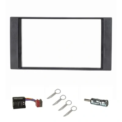 Afbeelding van tomzz Audio 2415 072 Dubbele Din Radio installatie frame Set geschikt voor Ford Focus 2 Fiesta C Max S Galaxy Mondeo Kuga Transit zwart met quadlock adapter iso, antenne iso Din, ontgrendeling beugel